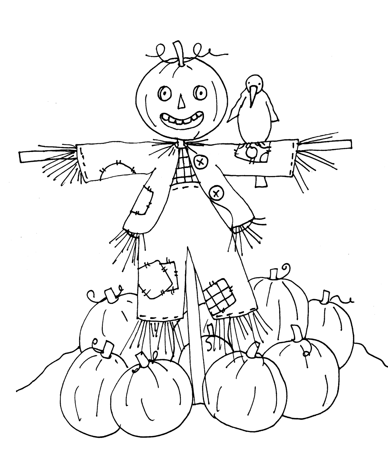 Download Free Dearie Dolls Digi Stamps: Friendly Scarecrow