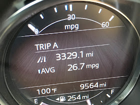 Final trip miles and mileage on the 2017 Mazda CX-9 Grand Touring trip computer