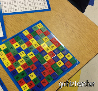 gwhizteacher, math tiles, hundred board, math center, math smart day