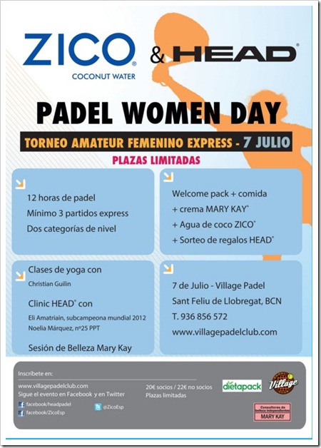 La firma HEAD y la bebida ZICO promueven su primer PADEL WOMEN DAY en Barcelona.