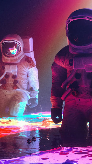 Wallpaper Astronauts, Space, Artwork