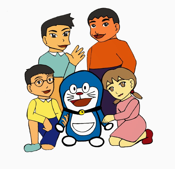 kartun doraemon  Nobita, Shizuka, Gigante, Tsuneo, Doraemon 