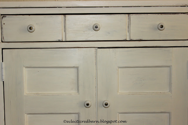 Eclectic Red Barn: Finished Cabinet with porcelain knobs