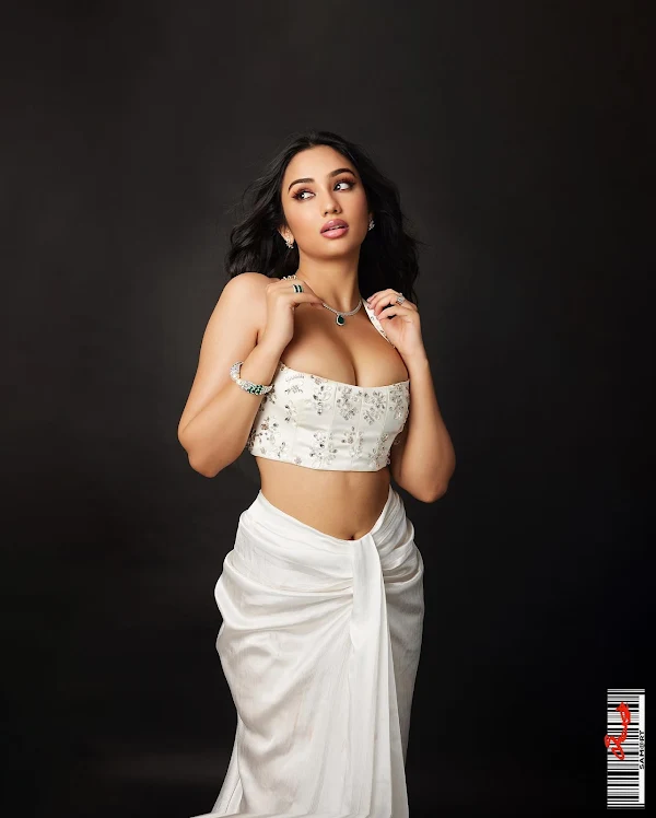 akanksha sharma cleavage white top skirt