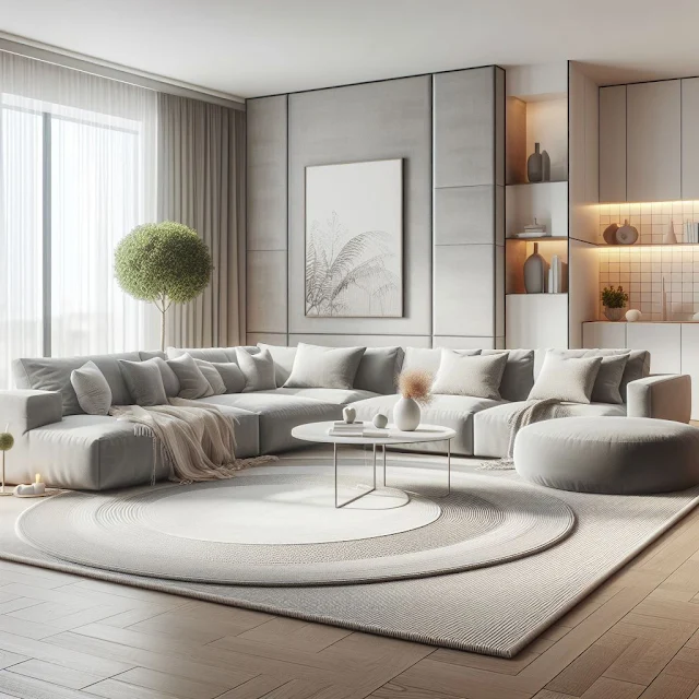 contemporary living room with a sectional sofa