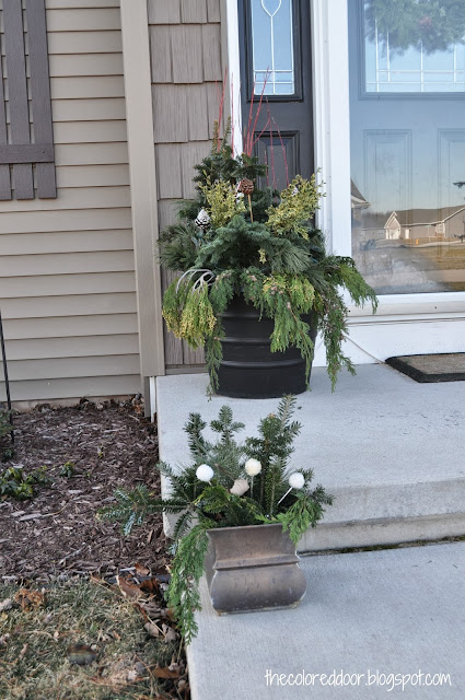 Winter Front Porch - the colored door