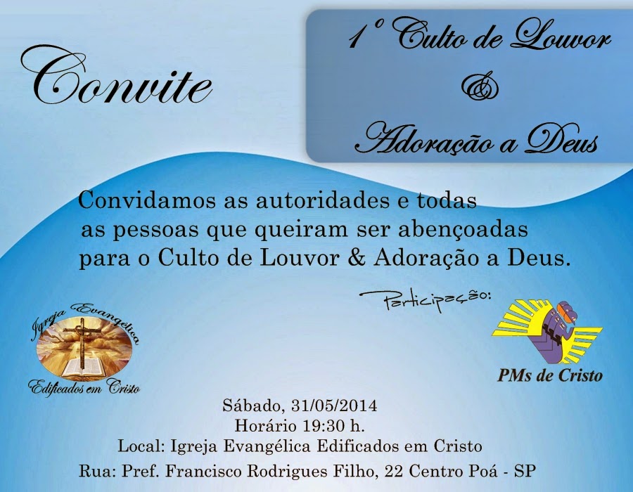 Convite Culto de Jovens Documents Docslide br