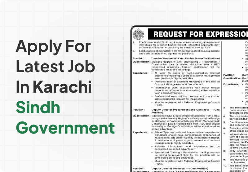 Sindh Government Latest Job In Karachi - Prime Jobs 24