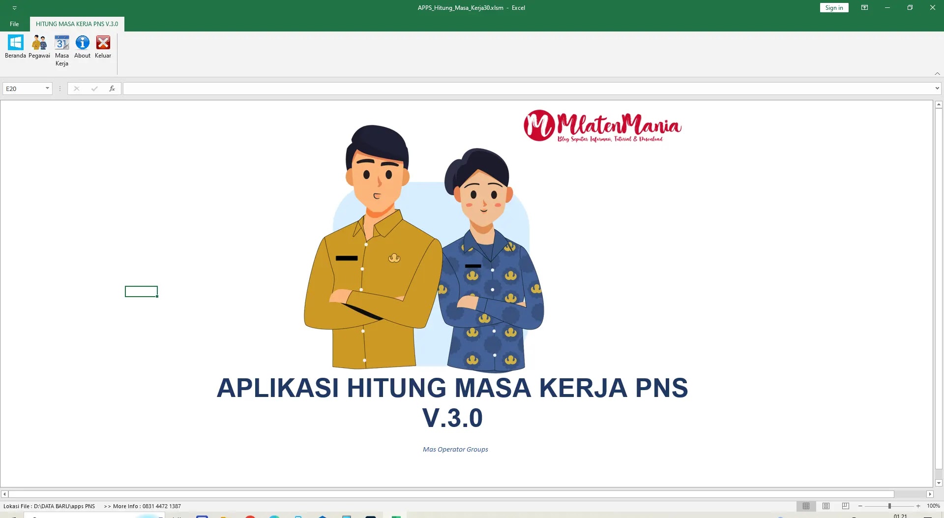 Download Aplikasi Hitung Masa Kerja PNS Berbasis Excel Update Terbaru