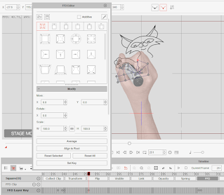 Using FFD to animate the mask shapes that reveal the image underneath.