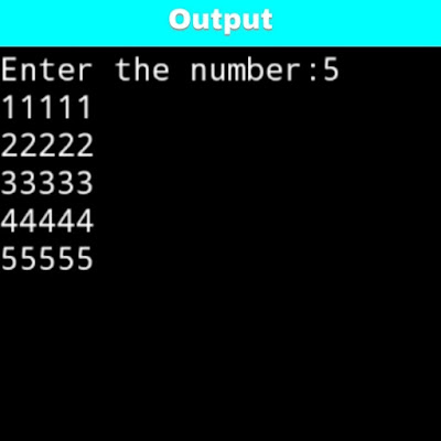 C program to print square number pattern