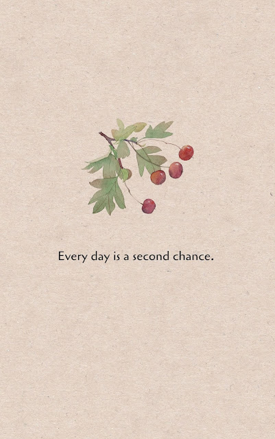 Inspirational Motivational Quotes Cards #7-4 - Every day is a second chance. 