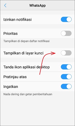 Cara Menyembunyikan Notifikasi WhatsApp di Lock Screen 