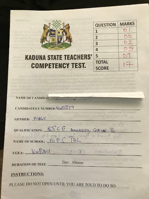  See the competency test that got thousands of teachers sacked in Kaduna...you will be shocked!