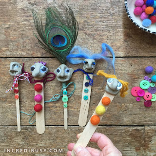 Popsicle stick clay puppets craft