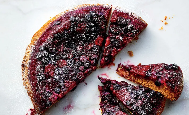 Bumbleberry Buttermilk Upside-Down Cake 