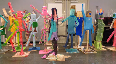 life-sized papier-mache figures