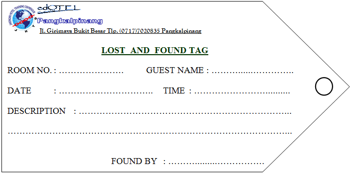Contoh Formulir Hotel - Ndang Kerjo