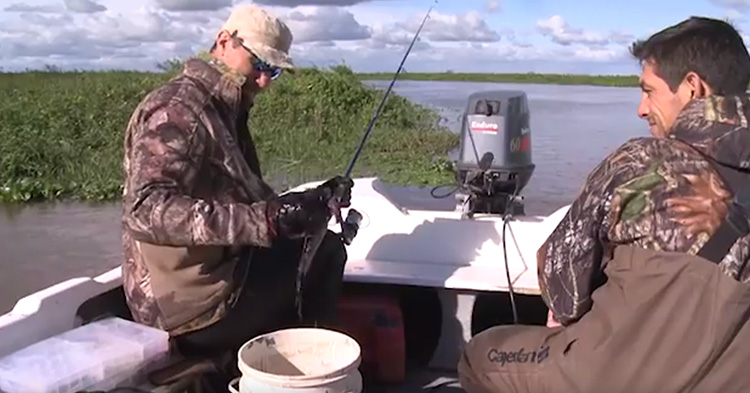 A group of men started fishing.