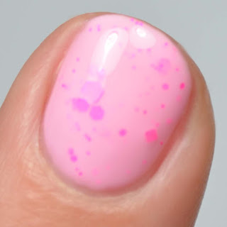 pink nail polish with neon pink glitter