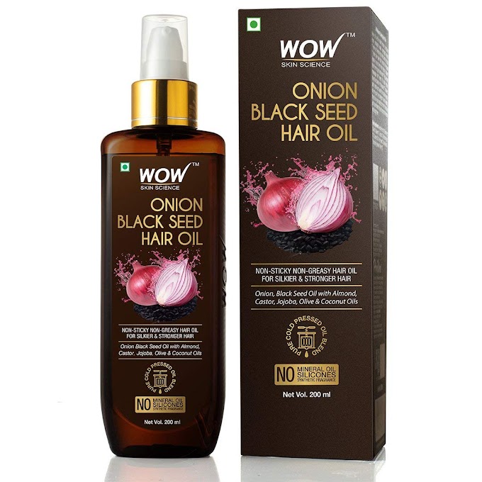 WOW Onion Black Seed Hair Oil for Natural Hair Care and Growth, Essential Vitamins In Almond