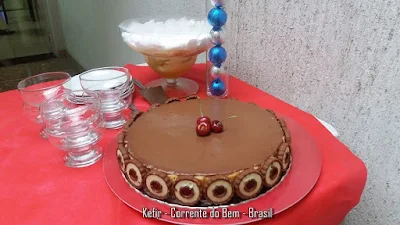 TORTA CHEESE CAKE DE KEFIR DE LEITE COM GANACHE