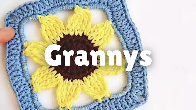 25 Grannys a crochet para tejer blusas, tops, vestidos, chaquetas, bolsos y más... 🌻