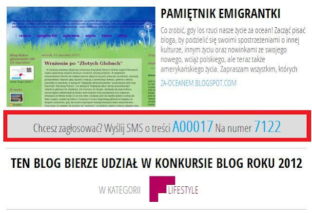 Głosowanie w konkursie Blog Roku