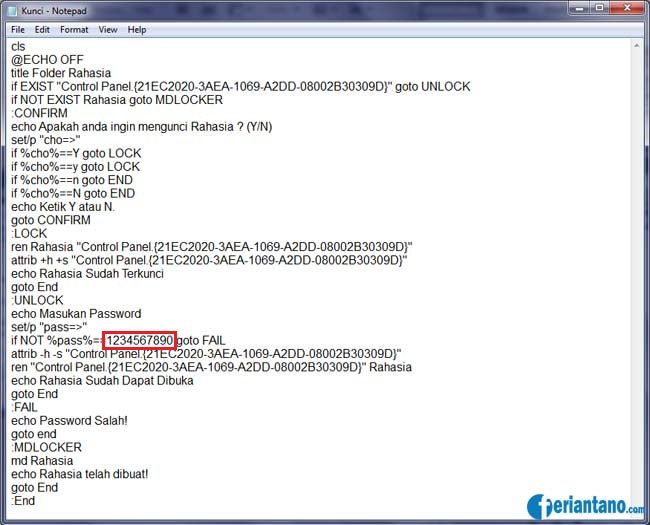 Cara Mengunci Folder Dengan Notepad - Feriantano.com