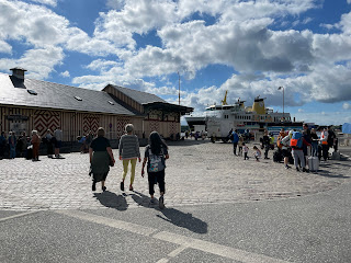 Walking to catch the ferry from Svendborg to Aeroskobing on the Aero Island