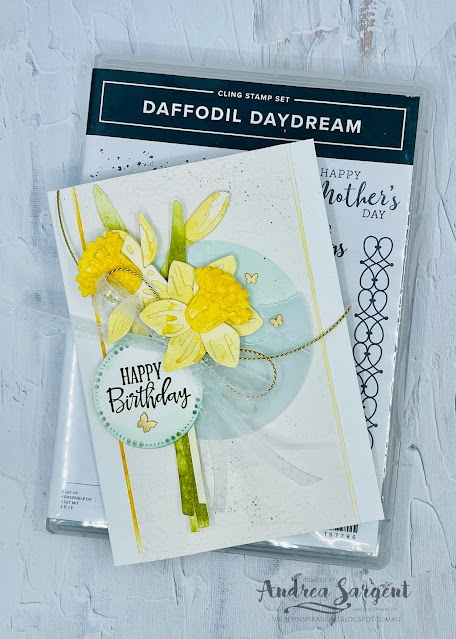 Say Happy Birthday to a special person with bright and happy personally crafted Daffodils by Stampin' Up!.