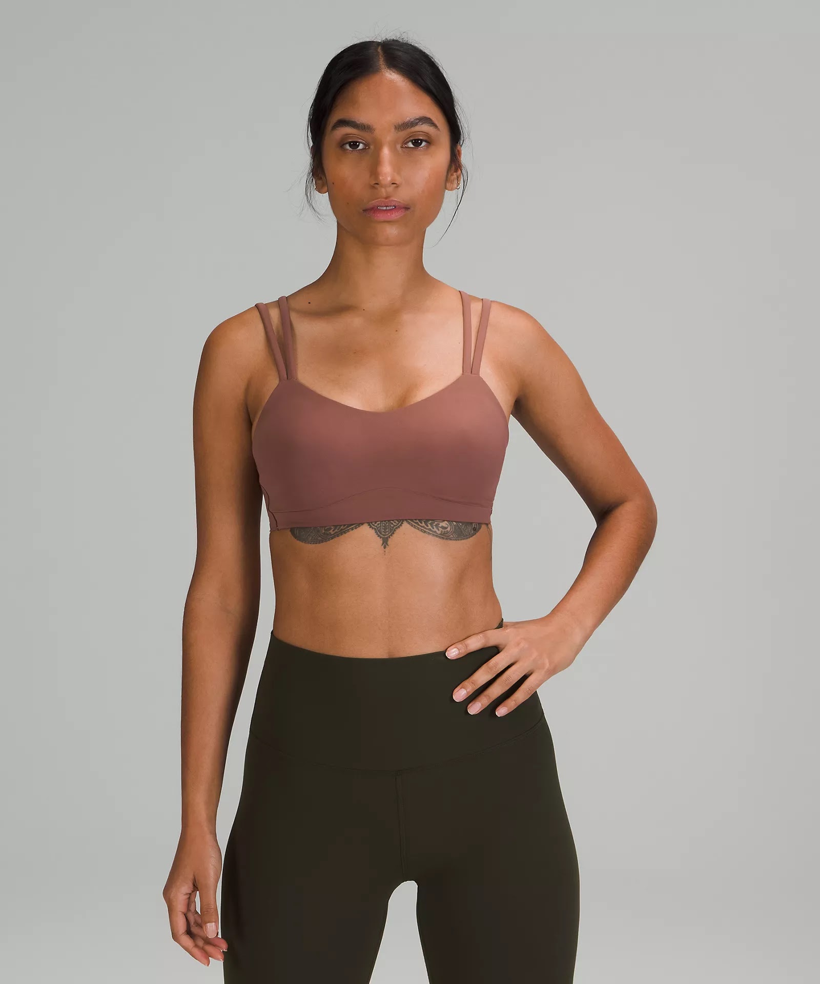 Lululemon Like A Cloud Ribbed Longline Bra Light Support, B/c Cup In  Roasted Brown | ModeSens