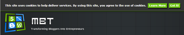 custom EU cookie Notice bar