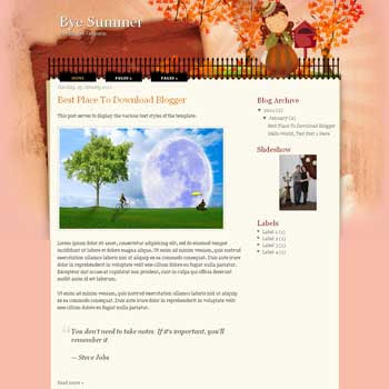 Bye Summer blogger template. blogger template from wordpress theme