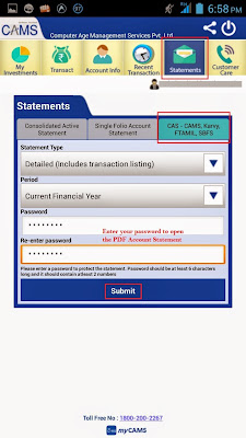 myCAMS - Generate Account Statement