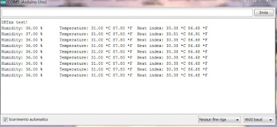 Monitor DHT11 - foto di Paolo Luongo