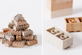 Wooden Lego blocks by Mokurokku