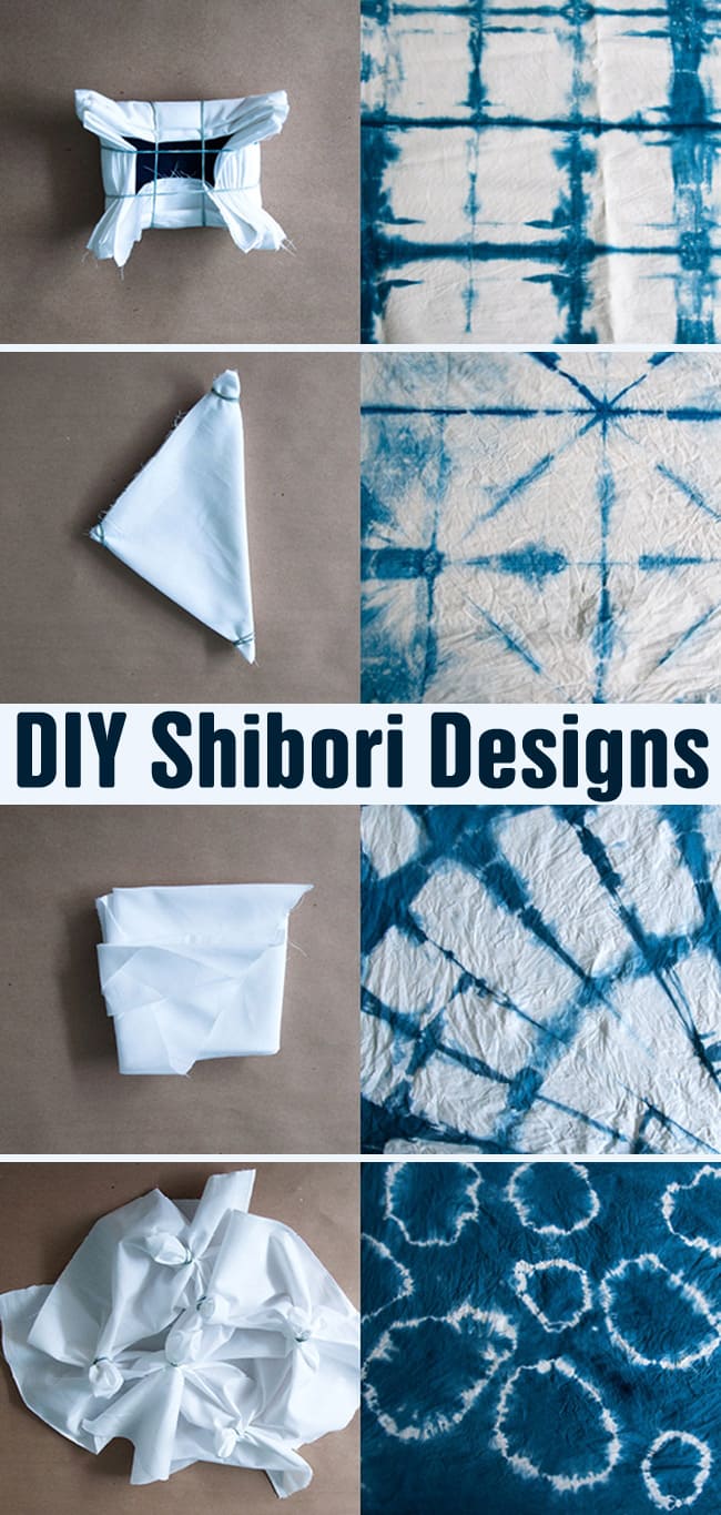 DIY Shibori Designs 4 Ways. Tutorial