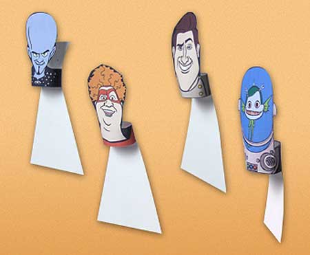 Megamind Papercraft Thumb War Puppets