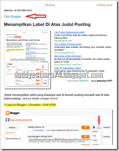 label di atas judul posting