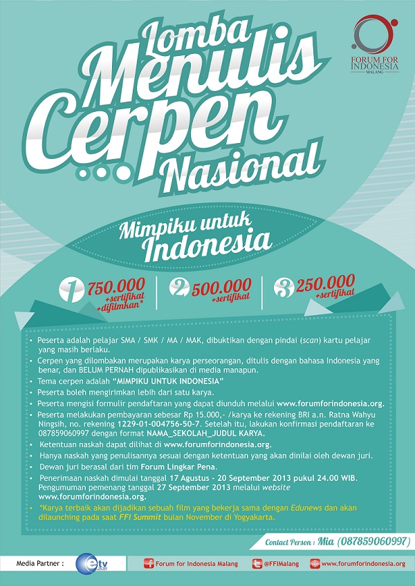 Kompetisi Menulis Cerpen Nasional 2013