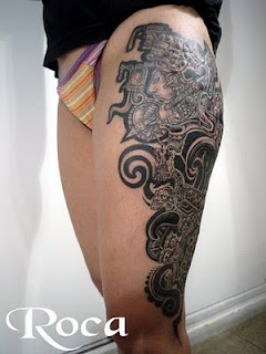 sexy hot Thigh tattoos tribal girl picture