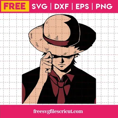Luffy With Hat Silhouette Svg Free