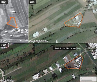 vista satelital de la propiedad de osama bin laden