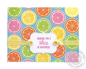 Sunny Studio Stamps: Slice of Summer Orange, Lemon, Lime & Grapefruit "Wishing You A Slice of Happiness" Card