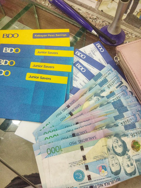 bdo savings account and 1,000 peso bills