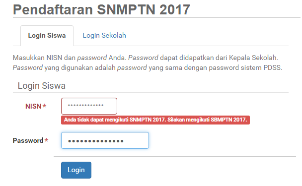 Alasan Anda Tidak Dapat Mengikuti SNMPTN 2017 !