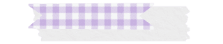 Imagen de dos washitapes digitales superpuestos. El conjunto funciona como un separador de secciones. El superior es de cuadros vichy en tonos lila y el de abajo es blanco con aspecto rugoso.