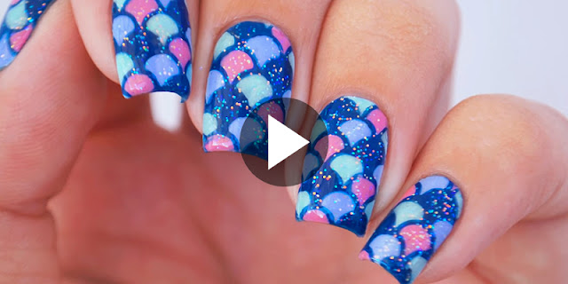 How To Create Reverse Stamping Hack Mermaid Nail Art - See Full Tutorial