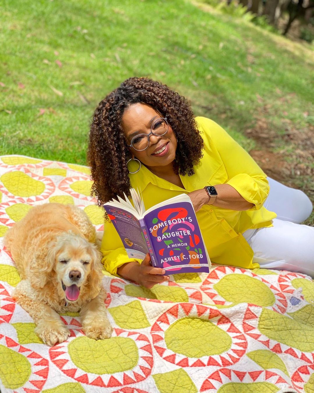 Oprah Winfrey and Her Dog Sadie